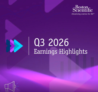 Purple graphic reads Q3 2026 Earnings Highlights with small white megaphone in bottom left corner