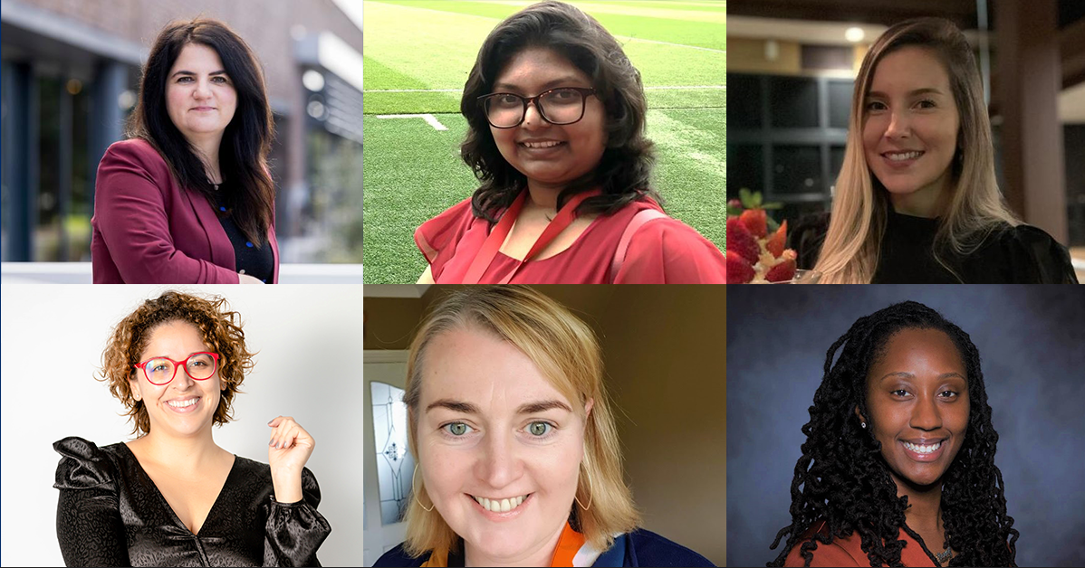 A carousel of six images shows the smiling faces of six women engineers at Boston Scientific who are changing the future of STEM.